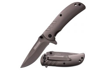 Image of TAC Force Folding Blade, 2.75in, Stainless Steel Blade, Grey Titanium Coated Stainless Steel Handle TF-847