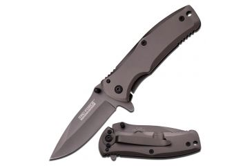 Image of TAC Force Folding Blade, 2.75in, Stainless Steel Blade, Grey Titanium Coated Stainless Steel Handle TF-848
