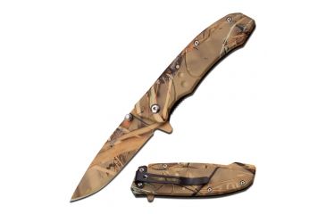 Image of TAC Force Folding Blade, 2.9in, Stainless Steel Blade, Rainforest Camo Coated Handle TF-907GC