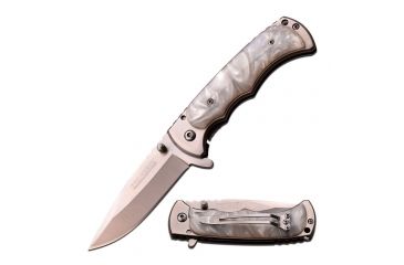 Image of TAC Force Folding Blade, 3.1in, Stainless Steel Blade, White Pearl Resin Handle TF-934WP