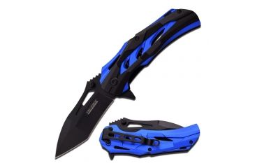 Image of TAC Force Folding Blade, 3.25in, Stainless Steel Blade, 2 Tone Blue And Black Anodized Aluminum Handle TF-915BL