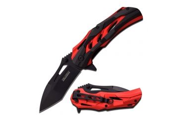 Image of TAC Force Folding Blade, 3.25in, Stainless Steel Blade, 2 Tone Red And Black Anodized Aluminum Handle TF-915RD