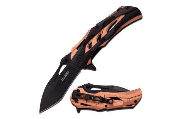 Image of TAC Force Folding Blade, 3.25in, Stainless Steel Blade, 2 Tone Tan And Black Anodized Aluminum Handle TF-915TN