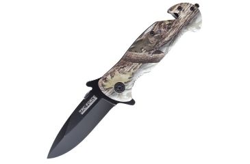Image of TAC Force Folding Blade, 3.25in, Stainless Steel Blade, Green Camo Aluminum Handle TF-652