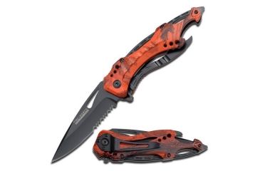 Image of TAC Force Folding Blade, 3.25in, Stainless Steel Blade, Red Camo Aluminum Handle TF-705RC