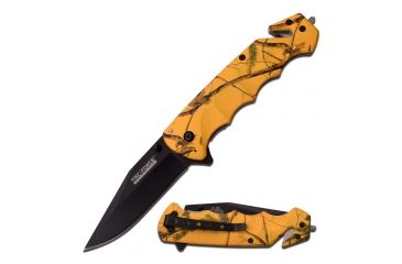 Image of TAC Force Folding Blade, 3.25in, Stainless Steel Blade, Yellow Forest Camo Over Aluminum Handle TF-499YC