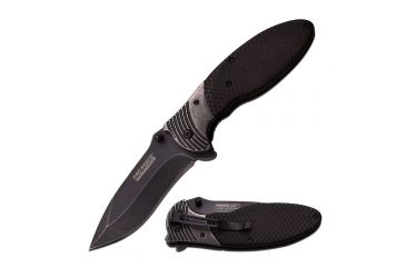 Image of TAC Force Folding Blade, 3.3in, Stainless Steel Blade, Stonewash Stainless Steel And Black Wood Handle TF-910BW