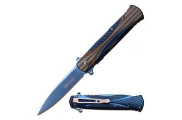 Image of TAC Force Folding Blade, 3.5in, Stainless Steel Blade, 3 Tone Stainless Steel (Blue) Handle TF-914BL