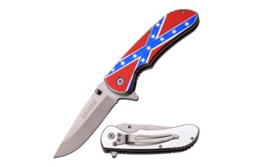 Image of TAC Force Folding Blade, 3.5in, Stainless Steel Blade, Aluminum With Confederate Flag On Handle TF-902DF