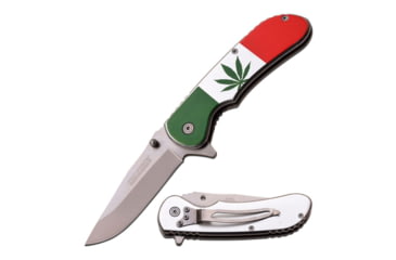 Image of TAC Force Folding Blade, 3.5in, Stainless Steel Blade, Aluminum With Mexico Flag On Handle TF-902MJ