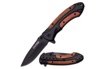 Image of TAC Force Folding Blade, 3.5in, Stainless Steel Blade, Black Aluminum And Pakkawood Handle TF-860