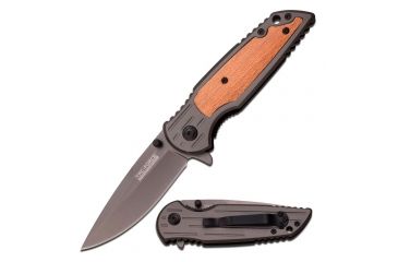 Image of TAC Force Folding Blade, 3.5in, Stainless Steel Blade, Fake Snake Wood And Grey Ti-Coating Stainless Steel Handle TF-891