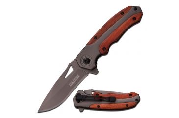 Image of TAC Force Folding Blade, 3.5in, Stainless Steel Blade, Gray Ti-Coated Stainless Steel Pakkawood Handle TF-896