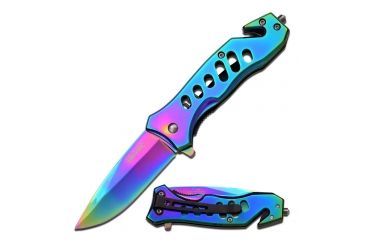Image of TAC Force Folding Blade, 3.5in, Stainless Steel Blade, Rainbow Titanium Coated Stainless Steel Handle TF-844