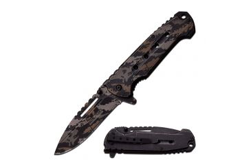 Image of TAC Force Folding Blade, 3.75in, Stainless Steel Blade, Stainless Steel With Laser Digital Camo Coated Handle TF-921CD