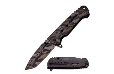 Image of TAC Force Folding Blade, 3.75in, Stainless Steel Blade, Stainless Steel With Laser Digital Camo Coated Handle TF-921TD