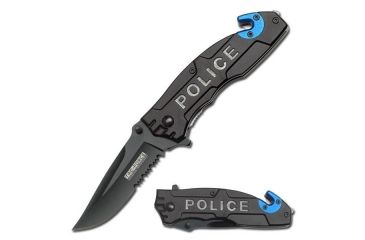 Image of TAC Force Folding Blade, 3in, Stainless Steel Blade, Black And Blue Aluminum Handle TF-525PD