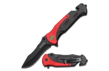 Image of TAC Force Folding Blade, 4.5in, Stainless Steel Blade, Red/Black Aluminum Handle TF-727FD