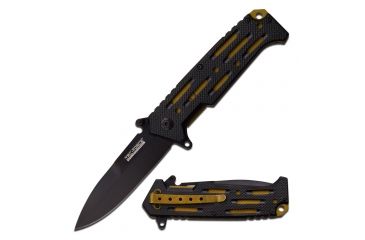 Image of TAC Force Folding Blade, 4in, Stainless Steel Blade, Black Aluminum Handle TF-912GD