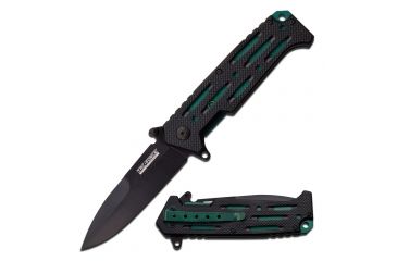 Image of TAC Force Folding Blade, 4in, Stainless Steel Blade, Black Aluminum Handle TF-912GN