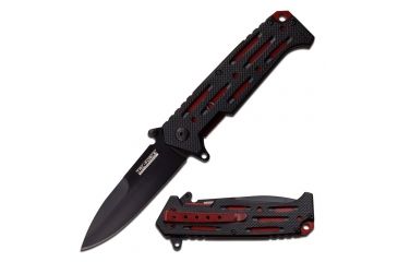 Image of TAC Force Folding Blade, 4in, Stainless Steel Blade, Black Aluminum Handle TF-912RD