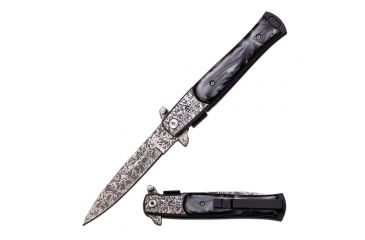 Image of TAC Force Folding Blade, 4in, Stainless Steel Blade, Black Simulated Mother Of Pearl Handle TF-428DMB