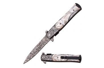 Image of TAC Force Folding Blade, 4in, Stainless Steel Blade, Simulated Mother Of Pearl Handle TF-428DMP