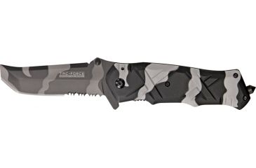 Image of Tac Force Framelock Fold Knife, HC SS PS tanto blade, Compo. handle on front with criss-cross Handle TF625UC