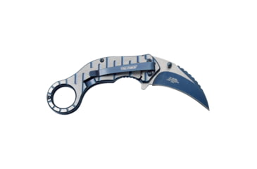 Image of TAC Force Hawkbill Spring Assisted Knife w/Pocket Clip, 2.5 in, 3Cr13 Stainless Steel Stainless Steel, Satin/Blue, TF-952BL