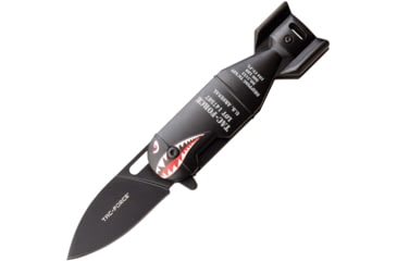 Image of TAC Force Drop Point Spring Assisted Knife, 2.25 in, 3Cr13 Stainless Steel Stainless Steel, Black Bomb, TF-1039BK