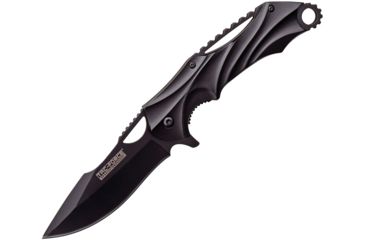 Image of TAC Force Linerlock A/O Black Folding Knife,3.5in,Stainless Steel,Standard Edge,Black Aluminum Handle TF858BK