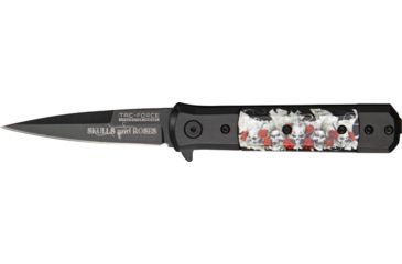 Image of Tac Force Linerlock A/O Fold Knife 4in., black finish SS blade, Black Alum. handles with Compo. inlay with color s TF674R