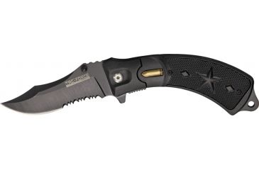 Image of Tac Force Linerlock Fold Knife 5in, black coated HC SS PS clip point blade TF683BBK