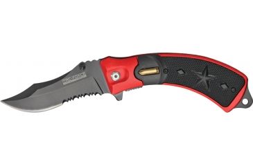 Image of Tac Force Linerlock Fold Knife 5in, black coated HC SS PS clip point blade TF683BRD