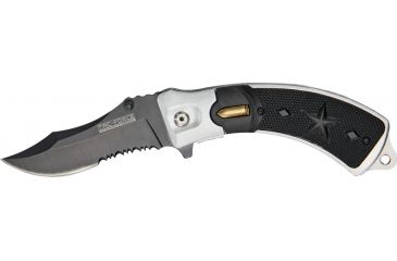 Image of Tac Force Linerlock Fold Knife 5in, black coated HC SS PS clip point blade TF683BSL