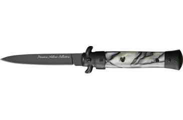 Image of Tac Force Prem. Milano Fold Knife, Black Blade, black SS A/O blade, Black Alum. handle TF575WBB