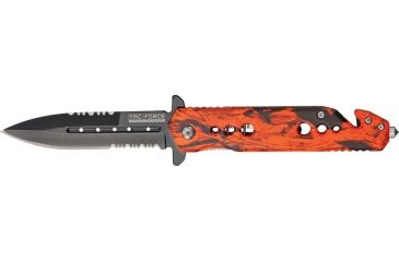 Image of Tac Force Rescue Lock Fold Lock 4.75in., black HC SS A/O PS Dagger, Red camo handles TF716RC