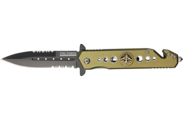 Image of Tac Force Rescue Lock Fold Lock 4.75in., black HC SS A/O PS Dagger TF716MR