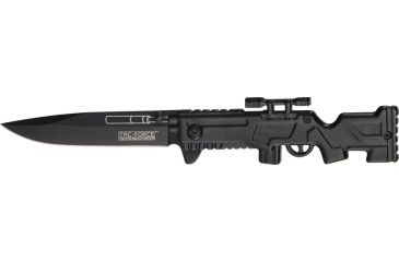 Image of Tac Force Rifle Lock Fold Knife, black 440 SS blade, Black Alum. handle TF772BK