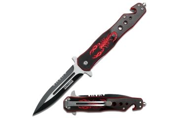 Image of TAC Force Scorpion Handle Fold Knife, Black/Red TF 664BR