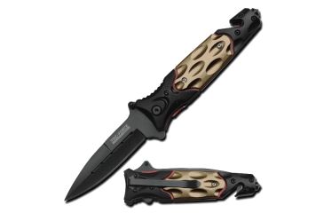 Image of TAC Force Spear Headed Blade Black Knife, Black/Bronze YC 607BR