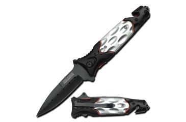 Image of TAC Force Spear Headed Blade Black Knife, Black/Silver YC 607BS