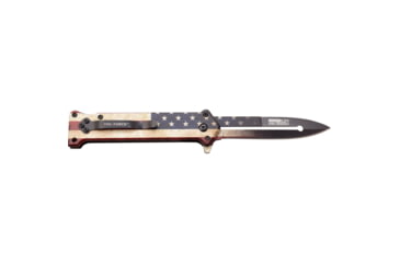 Image of TAC Force Spear Point Spring Assisted Knife w/Pocket Clip, 3 in, 3Cr13 Stainless Steel Stainless Steel, Satin Flag, TF-457F