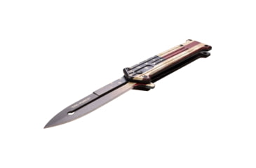 Image of TAC Force Spear Point Spring Assisted Knife w/Pocket Clip, 3 in, 3Cr13 Stainless Steel Stainless Steel, Satin Flag, TF-457F