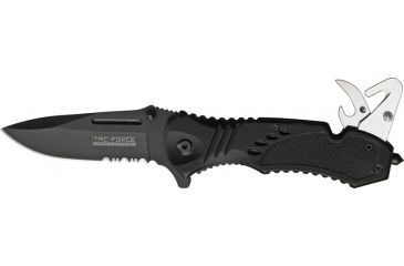 Image of Tac Force Speed Assist Fold Knife 4.50in, black SS A/O PS blad, Black Alum. handle TF606B