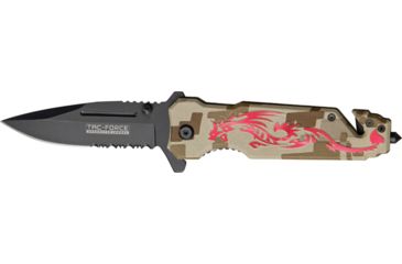 Image of Tac Force Speed Assist Fold Knife 4.50in, black SS A/O PS blade, Desert tan Digi camo Alum. handle TF645RD