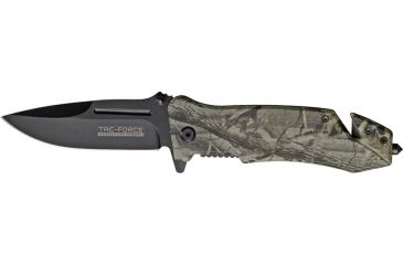 Image of Tac Force Speed Assist Fold Knife 4.50in, black SS A/O PS blade, Green and black camo Alum. handle TF644BC