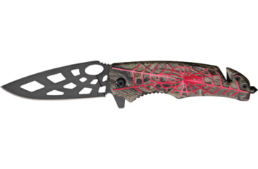 Image of Tac Force Speed Assist Fold Knife 4.50in, black SS skeletonized A/O blade, Green and black camo Alum. handle TF643RD