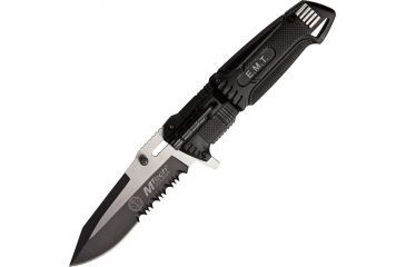 Image of Tac Force Speed EMT Fold Knife, A/O two tone matte and black 440 SS PS blade, Black Alum. handl TF749EM