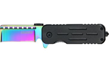 Image of Tac Force Speed Lock Fold Knife 3.5in, rainbow 440 SS A/O razor blade, Black Alum. handle TF748RBR